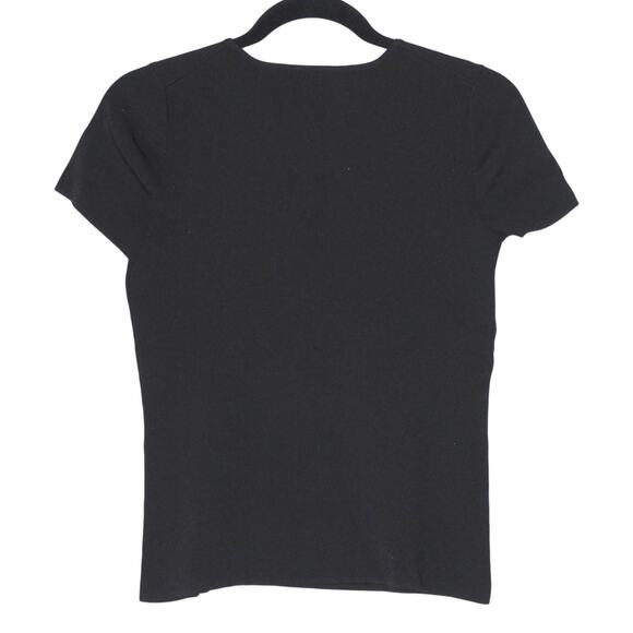 Cute Black Gold Detail Crop Top Size Medium - Picture 3 of 3